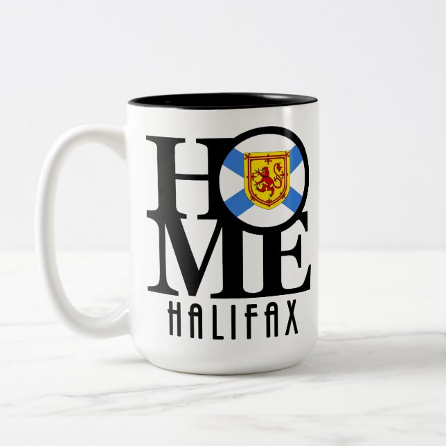 Tasse 2 Couleurs ACCUEIL Halifax Nouvelle-Écosse 15oz (Gauche)