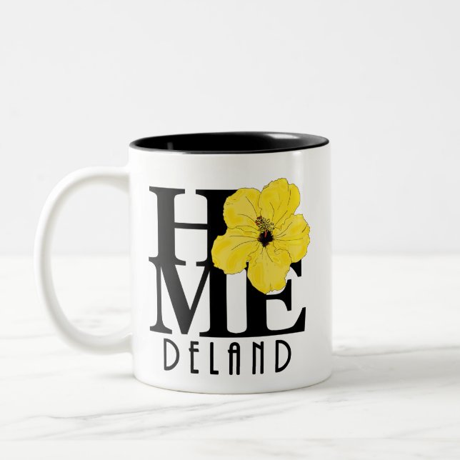Tasse 2 Couleurs ACCUEIL Hibiscus jaune Deland 11oz (Gauche)