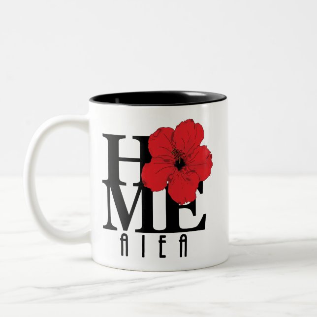 Tasse 2 Couleurs ACCUEIL Hibiscus rouge Aiea (Gauche)