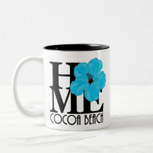 Tasse 2 Couleurs ACCUEIL Plage de cacao Hibiscus bleu 11oz