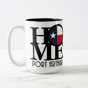 Tasse 2 Couleurs ACCUEIL Port Arthur Texas 15oz