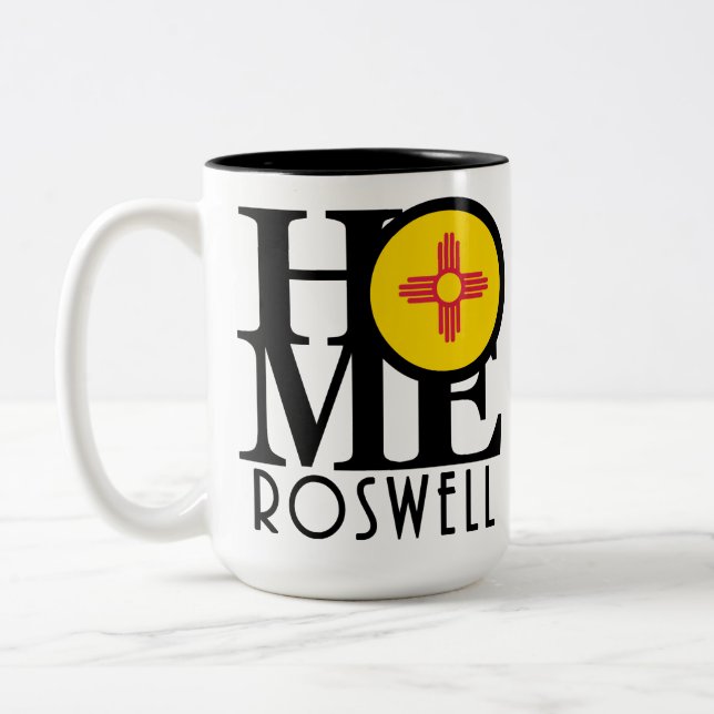 Tasse 2 Couleurs ACCUEIL Roswell Nouveau Mesico 15oz (Gauche)