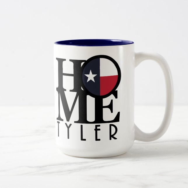 Tasse 2 Couleurs ACCUEIL Tyler Texas 15oz (Droit)