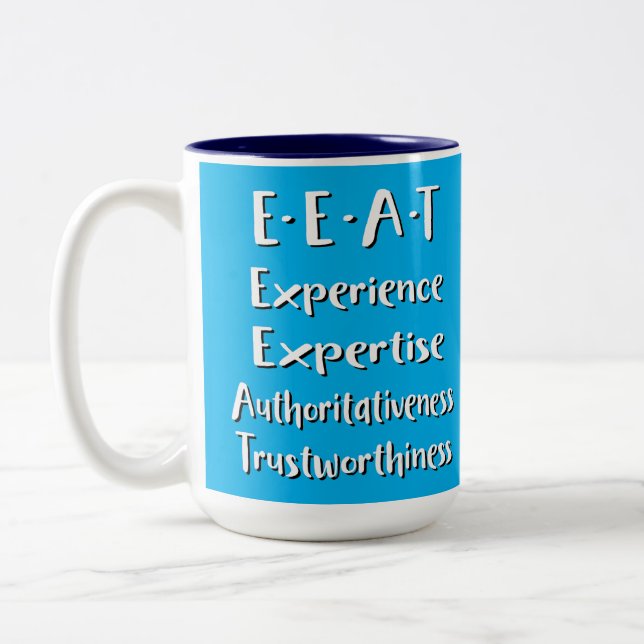 Tasse 2 Couleurs Acronyme E-E-A-T SEO (Gauche)