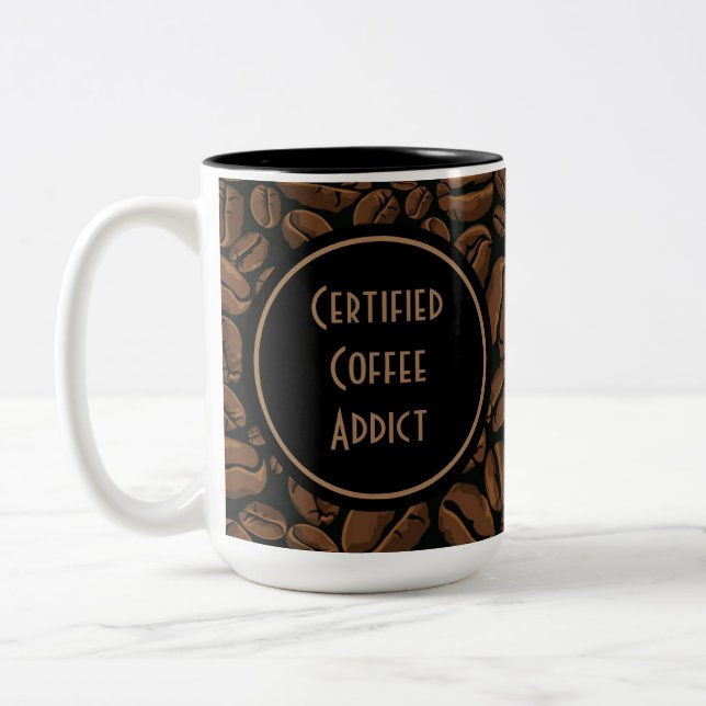 Tasse 2 Couleurs Addict certifié au café (Gauche)