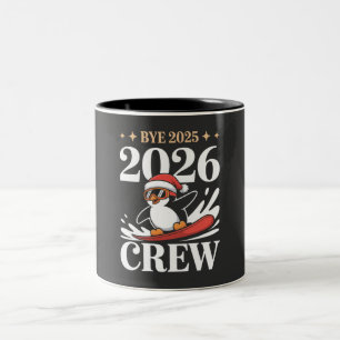 Tasse 2 Couleurs Adieu drôle 2025 2026 Équipe Nouvel An Amis Squad