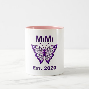 Tasse 2 Couleurs Adorable Papillon Mimi "Est 2020"