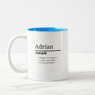 Tasse 2 Couleurs Adrian, Garçon Nom Personnalisé Définition