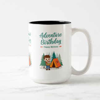 Tasse 2 Couleurs Adventure Birthday Camping Kids Art
