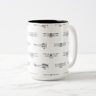 Tasse 2 Couleurs Aéronefs Vintages - COULEUR SUR MESURE