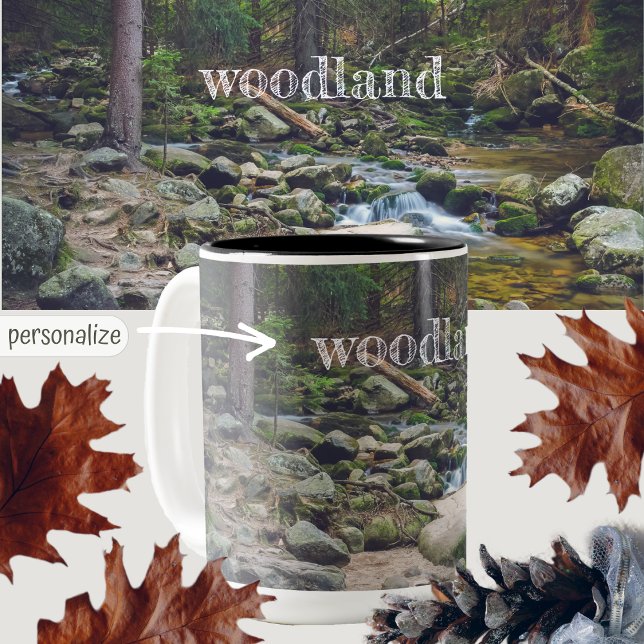 Tasse 2 Couleurs Affiche de la cascade de forêt (Créateur téléchargé)