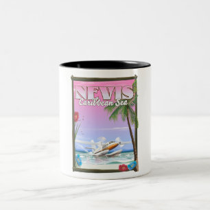 Tasse 2 Couleurs affiche de Nevis Holiday.
