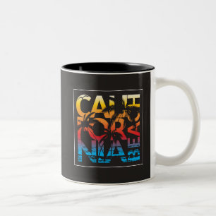 Tasse 2 Couleurs Affiche de plage de la Californie