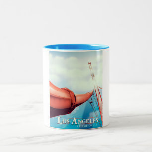 Tasse 2 Couleurs Affiche de vacances "ville des Anges" de Los Angel