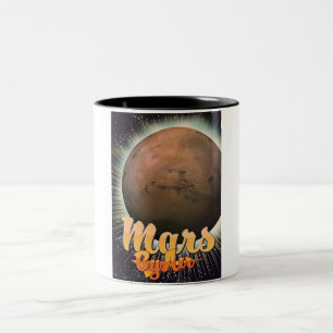 Tasse 2 Couleurs Affiche de vol Mars By Air Vintage