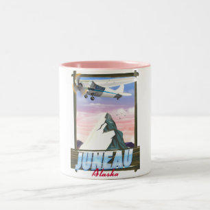 Tasse 2 Couleurs Affiche de voyage à Juneau Alaska