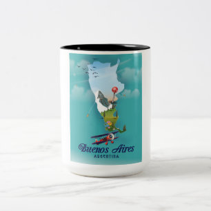 Tasse 2 Couleurs Affiche de voyage Buenos Aires, Argentine