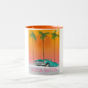 Tasse 2 Couleurs Affiche de voyage de Boca Raton la Floride