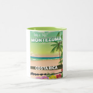 Tasse 2 Couleurs Affiche de voyage de la plage Montezuma Costa Rica