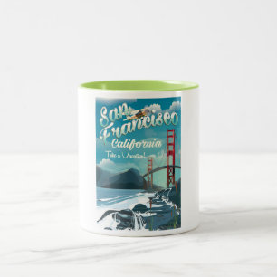 Tasse 2 Couleurs Affiche de voyage de San Francisco Vacation