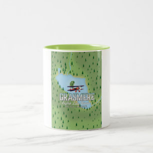 Tasse 2 Couleurs Affiche de voyage de ski Shymbulak Kazakhstan