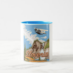 Tasse 2 Couleurs Affiche de voyage de style vintage slovène
