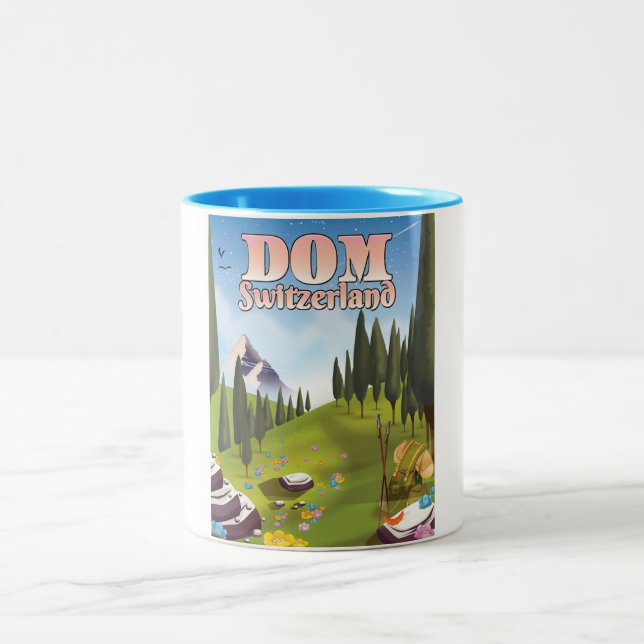 Tasse 2 Couleurs Affiche de voyage Dom Suisse (Centre)