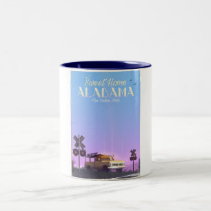 Tasse 2 Couleurs Affiche de voyage "Doux chez soi" Alabama