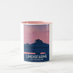 Tasse 2 Couleurs Affiche de voyage du château de Northumberland de 