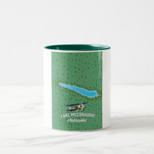 Tasse 2 Couleurs Affiche de voyage du lac McConaughy Nebraska