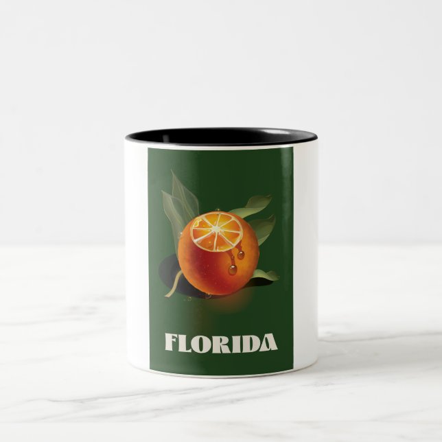 Tasse 2 Couleurs Affiche de voyage Florida Orange (Centre)