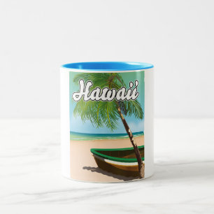 Tasse 2 Couleurs Affiche de voyage Hawaii Tropical Beach