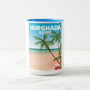 Tasse 2 Couleurs Affiche de voyage Hurghada Egypte