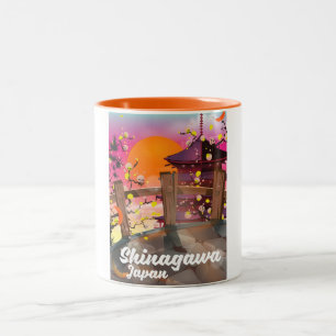 Tasse 2 Couleurs Affiche de voyage japonaise Shinagawa