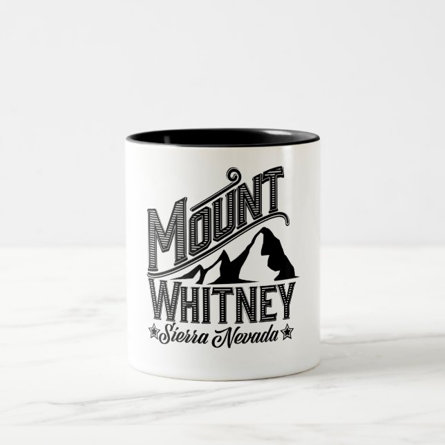 Tasse 2 Couleurs Affiche de voyage Mount Whitney Sierra Nevada (Centre)