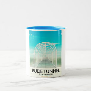 Tasse 2 Couleurs Affiche de voyage parodique Tunnel de Bude, Cornou