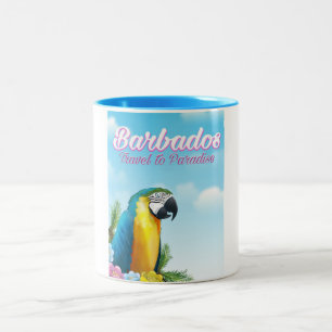 Tasse 2 Couleurs Affiche de voyage Perroquet de la Barbade