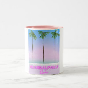 Tasse 2 Couleurs Affiche de voyage vintage cubaine Guardalavaca