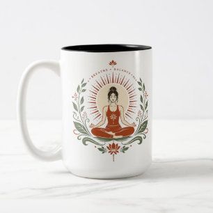 Tasse 2 Couleurs Affiche Respirer Équilibre Être Pleine Conscience