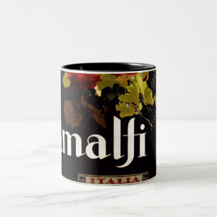 Tasse 2 Couleurs Affiche vintage de voyage de l'Italie de côte
