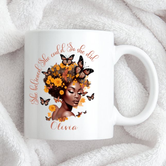Tasse 2 Couleurs Africaine Américaine Elle croyait qu'elle pouvait (Créateur téléchargé)
