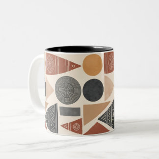 Tasse 2 Couleurs African Inspired Geometric Mug, Boho Mudcloth Patt