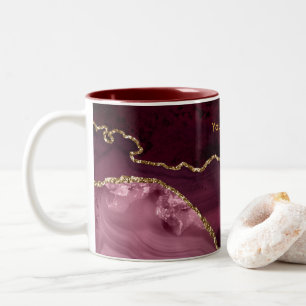 Tasse 2 Couleurs Agate bordeaux et or
