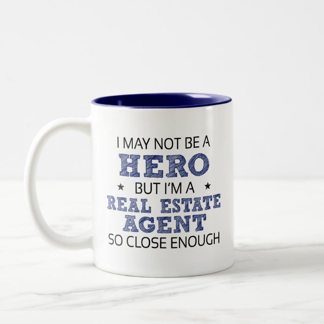 Tasse 2 Couleurs Agent immobilier Humour nouveauté (Gauche)