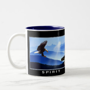 Tasse 2 Couleurs Aigle à tête blanche et Bouge à mât totémique