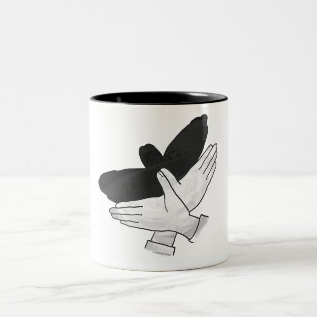 Tasse 2 Couleurs Aigle de silhouette (Centre)