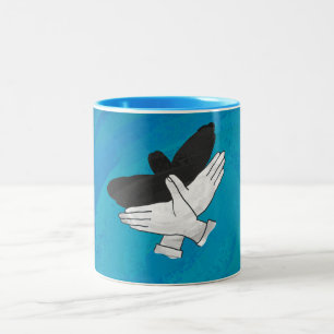 Tasse 2 Couleurs Aigle Ombre Sur Bleu