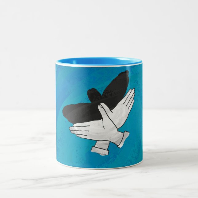 Tasse 2 Couleurs Aigle Ombre Sur Bleu (Centre)