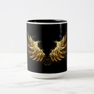 Tasse 2 Couleurs Ailes d'ange dorées sur fond noir