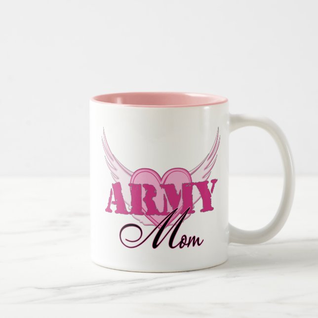 Tasse 2 Couleurs Ailes de maman d'armée (Droit)